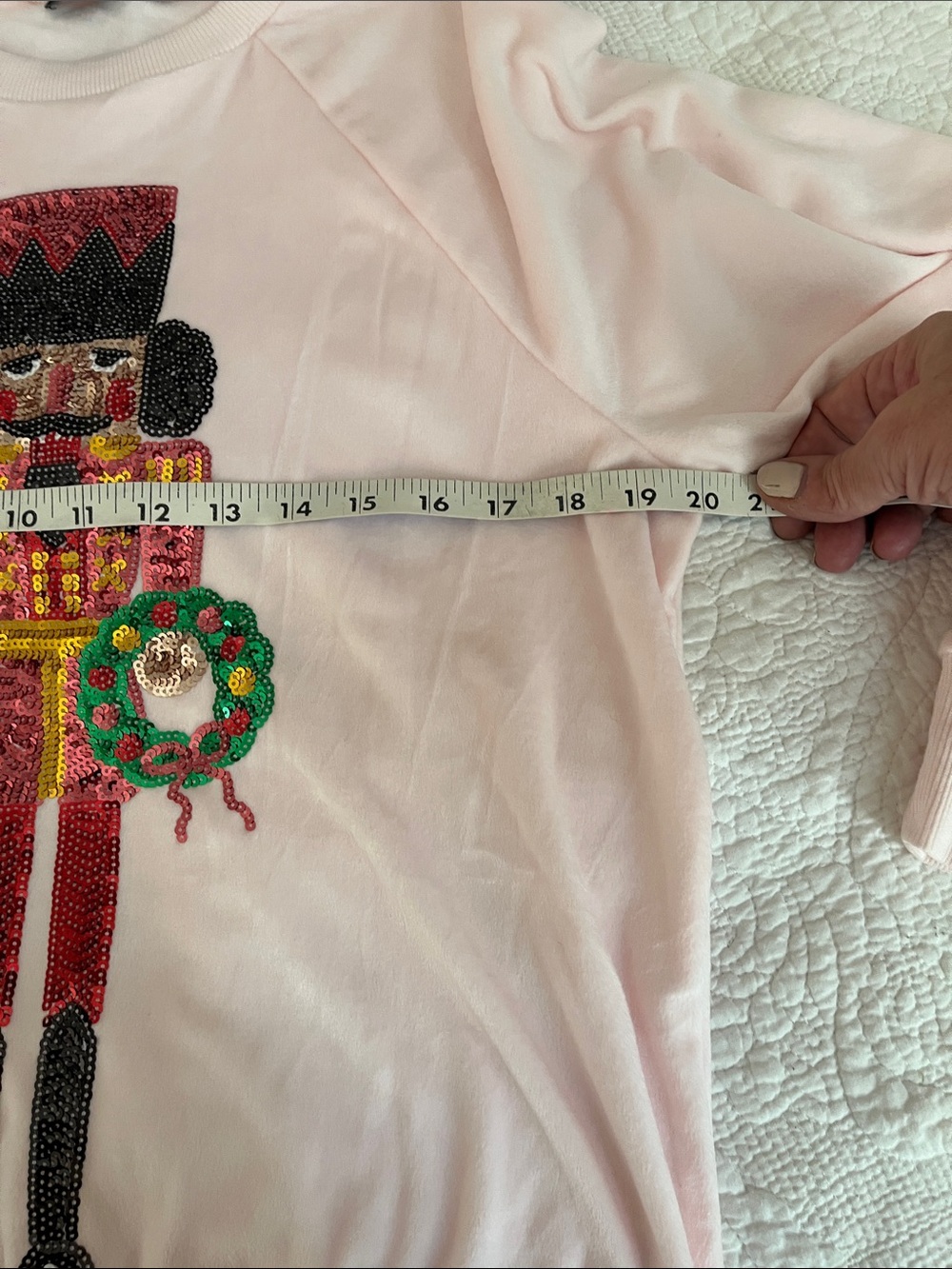 Miss Chievous Pink Sequin Nutcracker Crewneck Sweater M - Picture 8 of 10